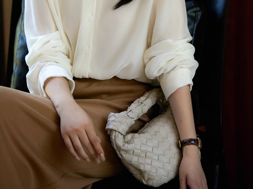 Velvet V-Neck Top with Extended Sleeves
