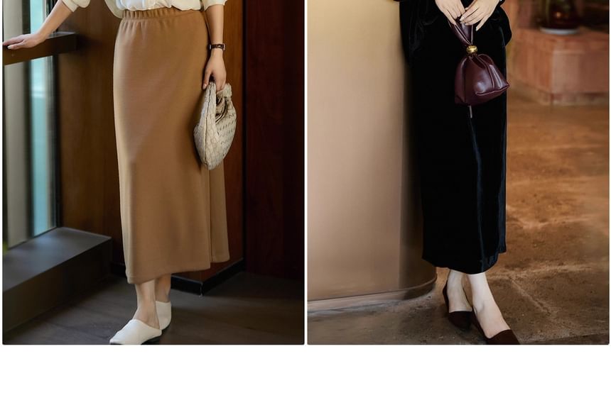 Velvet V-Neck Top with Extended Sleeves