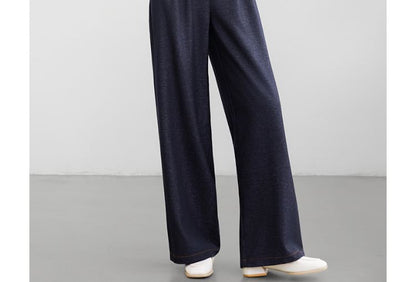 Denim Shirt and Wide Leg Jeans Two-Piece Set