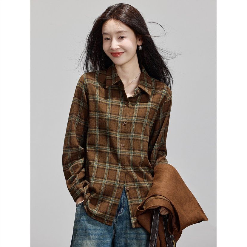 Classic Plaid Long Sleeve Button Shirt