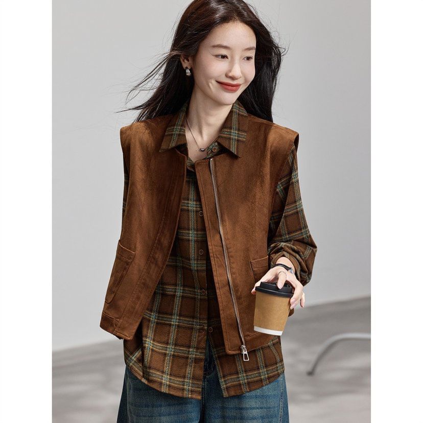 Classic Plaid Long Sleeve Button Shirt