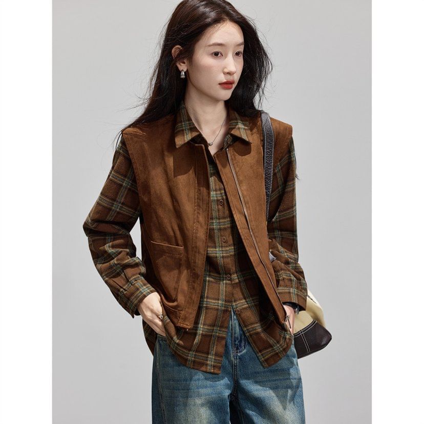 Classic Plaid Long Sleeve Button Shirt