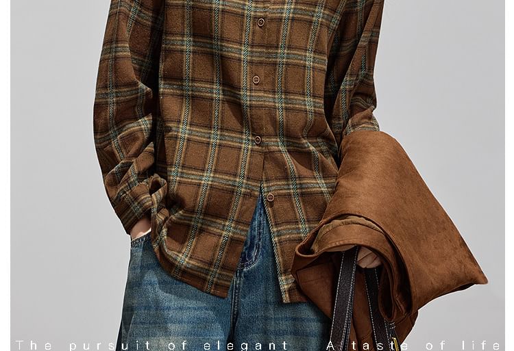 Classic Plaid Long Sleeve Button Shirt