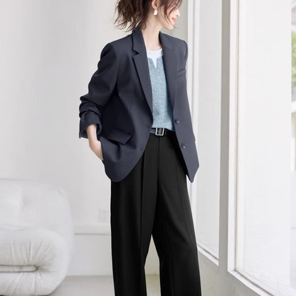 Two-Tone Layered Look Long Sleeve Blouse