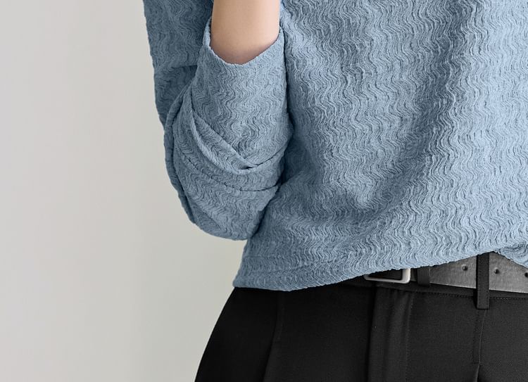 Two-Tone Layered Look Long Sleeve Blouse