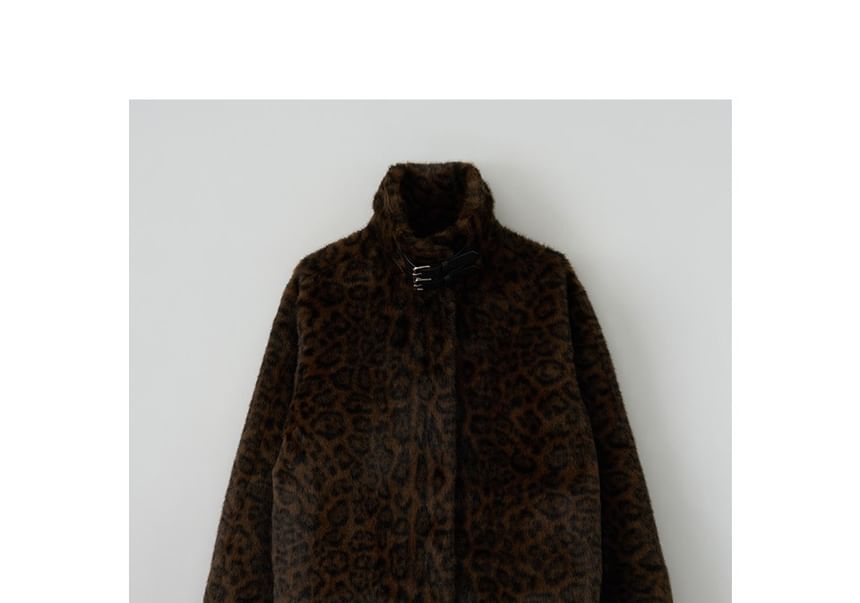 Leopard Eco-Fur Jacket (Brown)