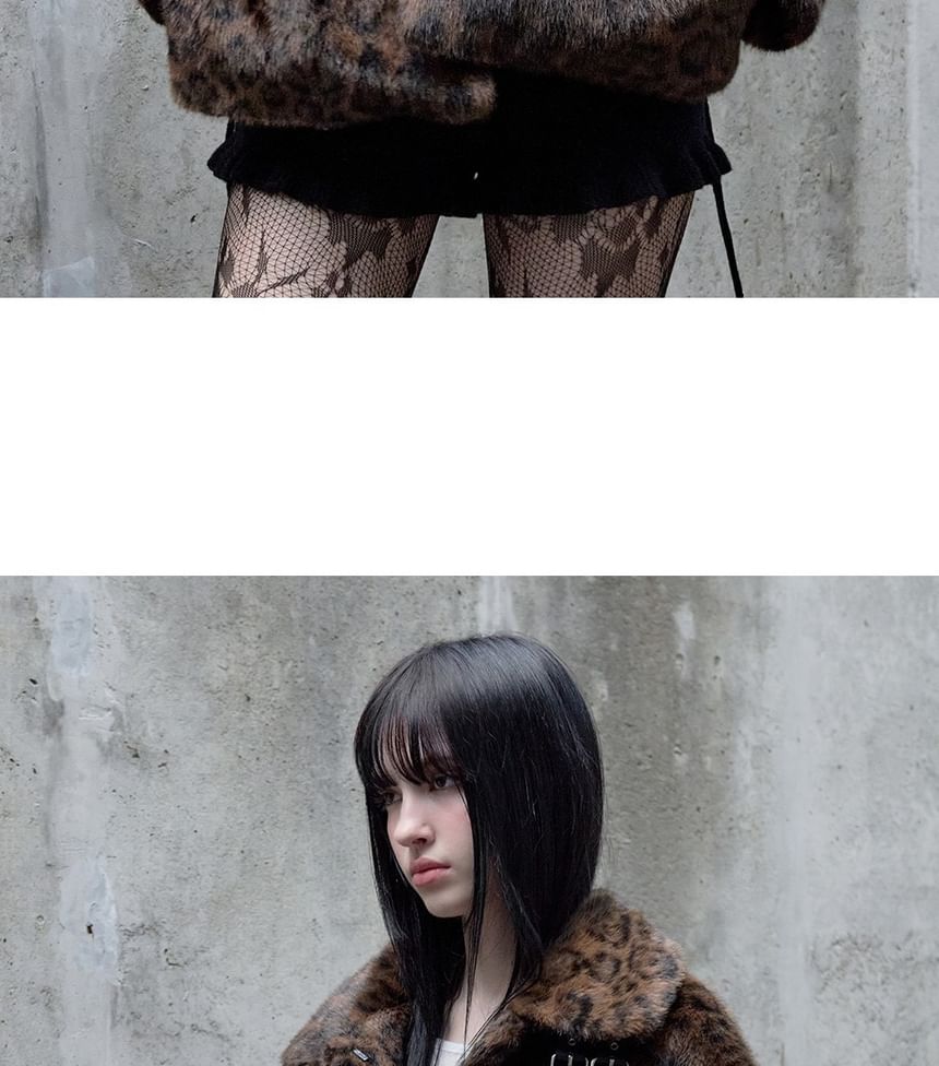 Leopard Eco-Fur Jacket (Brown)