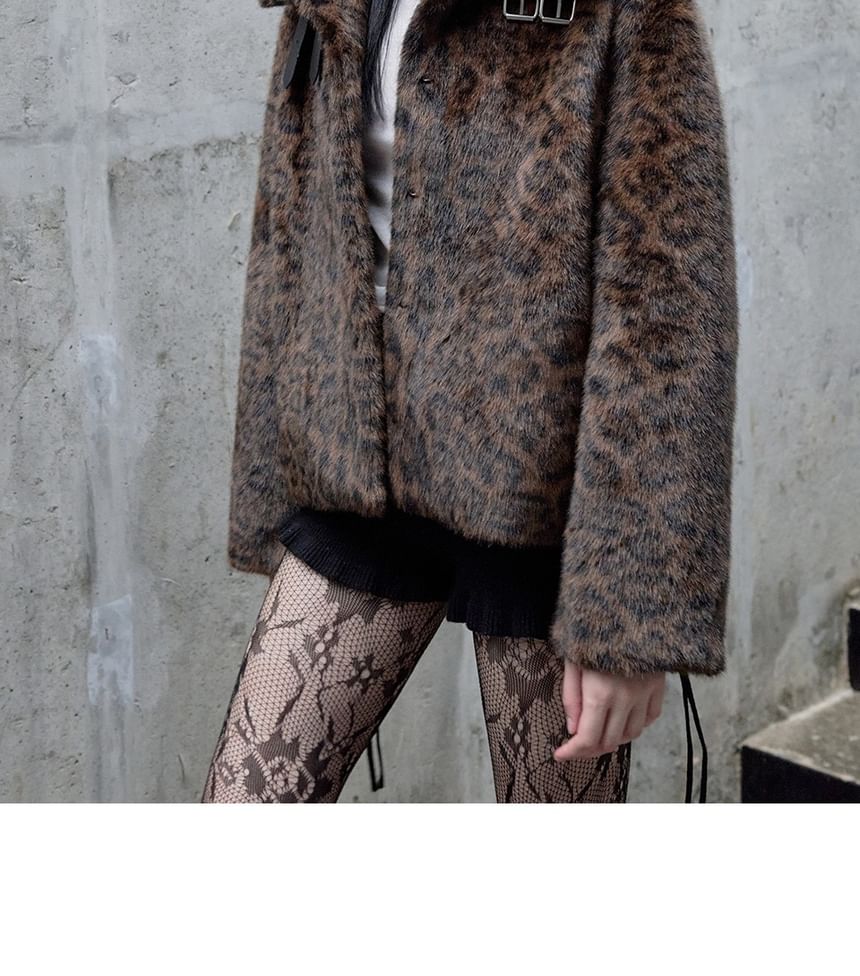 Leopard Eco-Fur Jacket (Brown)