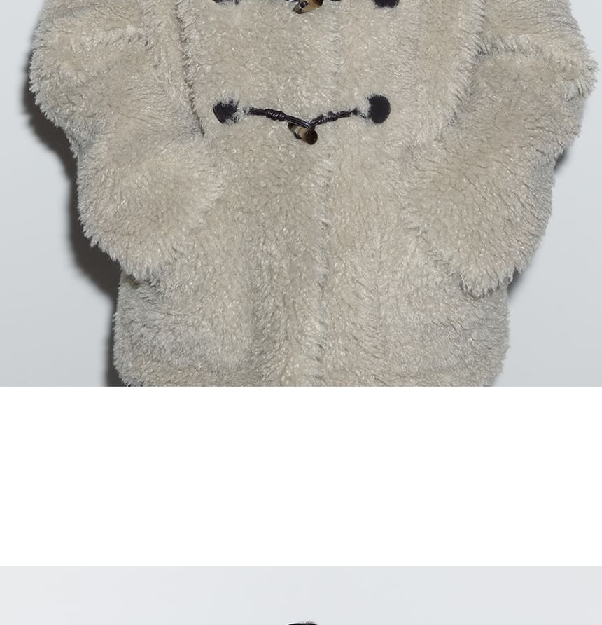 Toggle-Button Eco-Fur Jacket (Khaki)