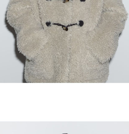 Toggle-Button Eco-Fur Jacket (Khaki)