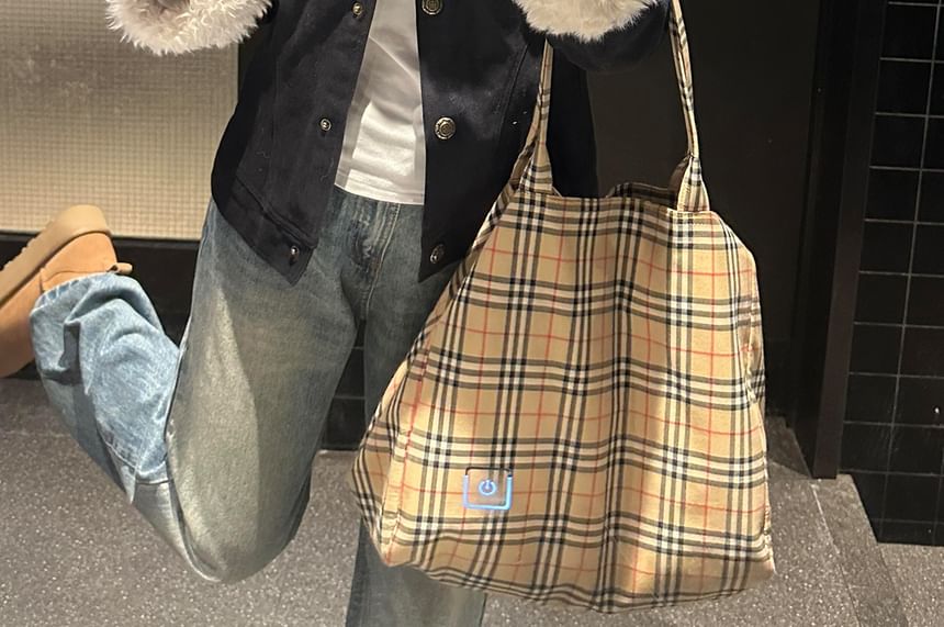 Furry Panel Button-Up Padded Jacket