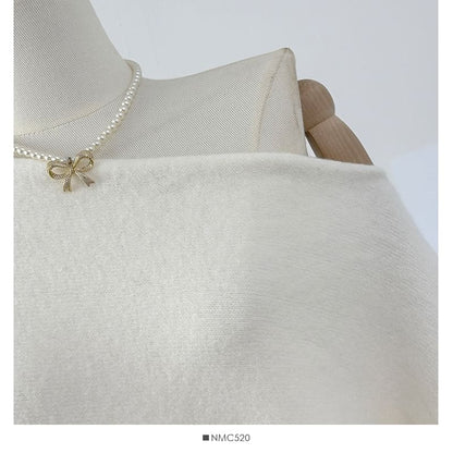 Loose-Fit Off-Shoulder Knit with Long Sleeves
