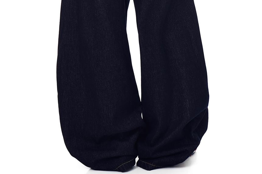 Washed Wide Leg Jeans + Plaid Wrap Skirt Set