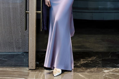 One-Shoulder Asymmetrical Shirred A-Line Evening Gown