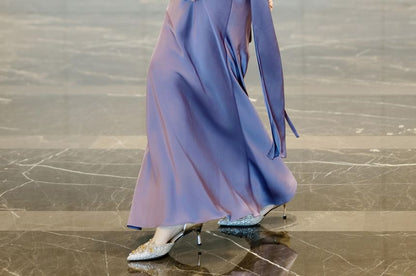 One-Shoulder Asymmetrical Shirred A-Line Evening Gown