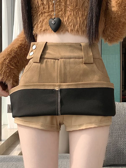 Faux Suede High Waist Mini Pencil Skirt