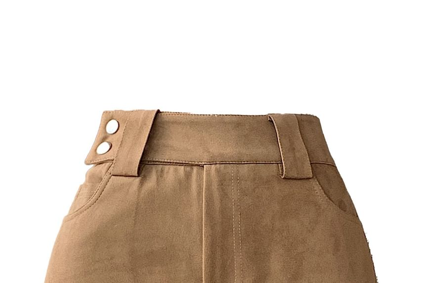 Faux Suede High Waist Mini Pencil Skirt