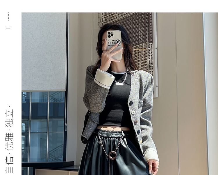 Faux Leather Midi A-Line Skirt with High Waist