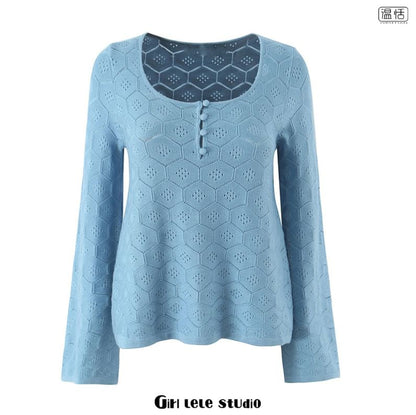 Scoop Neck Henley Knit Top & High Waist Mini Skirt