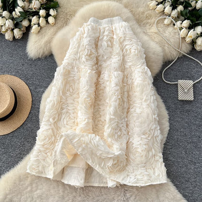Cinched Plain Maxi A-Line Skirt