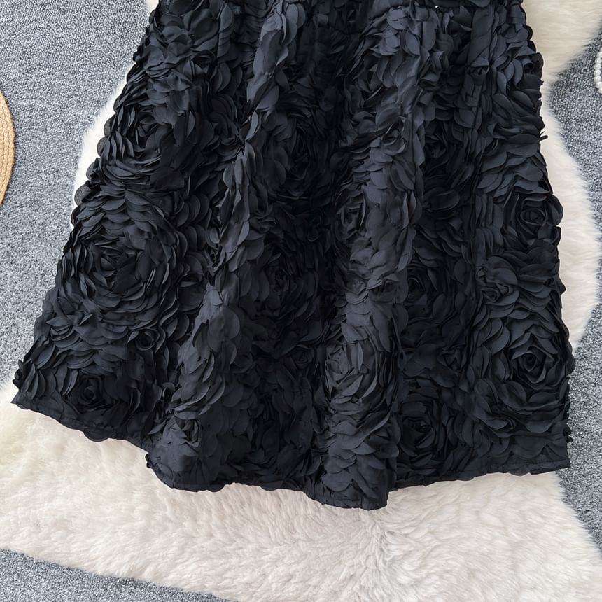 Cinched Plain Maxi A-Line Skirt