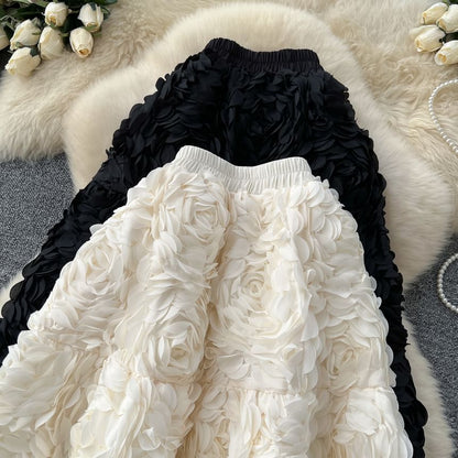 Cinched Plain Maxi A-Line Skirt