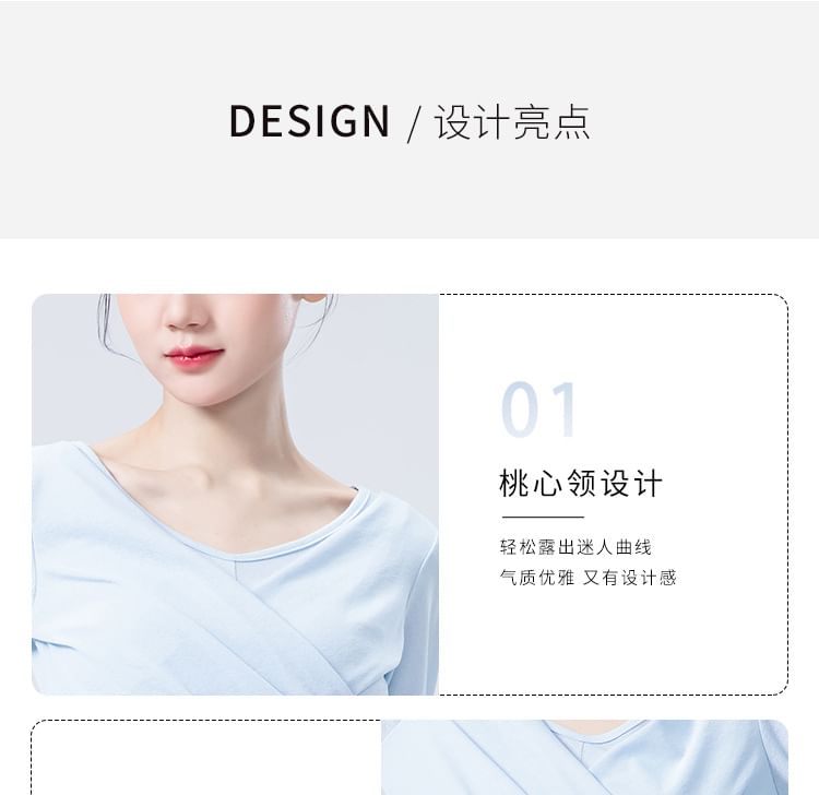 Solid Round-Neck Top with Long Sleeves