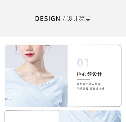 Solid Round-Neck Top with Long Sleeves