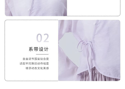 Solid Cropped Tee with Stand Collar and Extended Sleeves