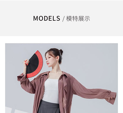 Asymmetric Solid-Colored Top with Extended Sleeves