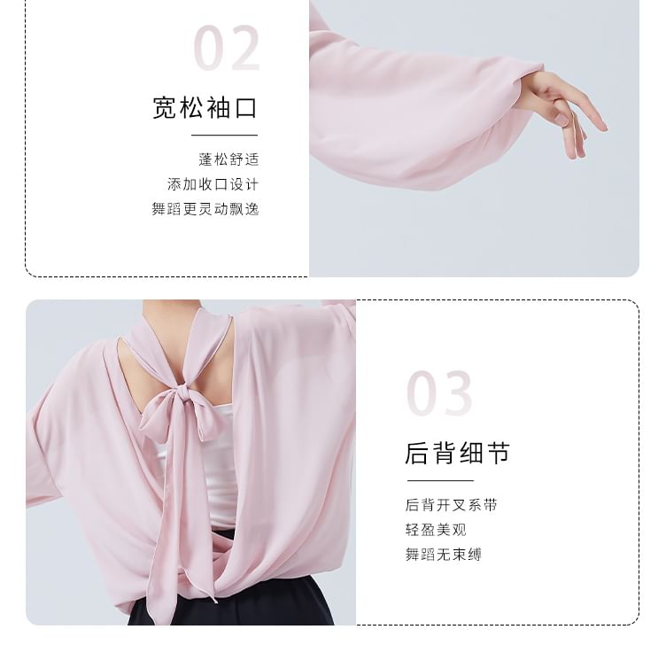 Solid Cropped Tee with V-Neck and Long Sleeves