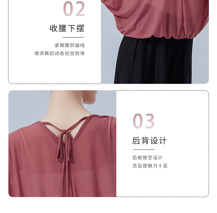 Solid Top with V-Shaped Neck and Long Sleeves