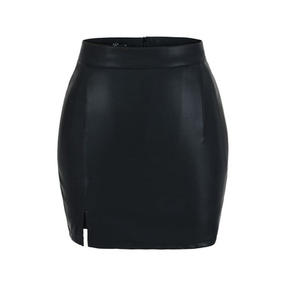 Side-Slit Mini Pencil Skirt with High Rise