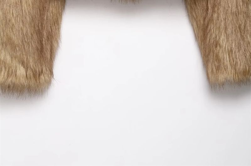 Lapel Collar Fluffy Crop Jacket