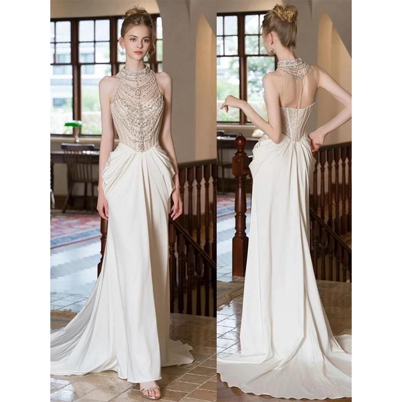 Sleeveless Glitter Mermaid Evening Gown
