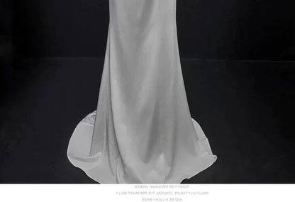 3/4-Sleeve V-Neck Trained Sheath Evening Gown