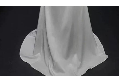 3/4-Sleeve V-Neck Trained Sheath Evening Gown