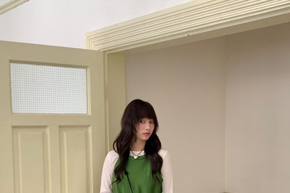 Mesh Bubble Knee-Length Skirt