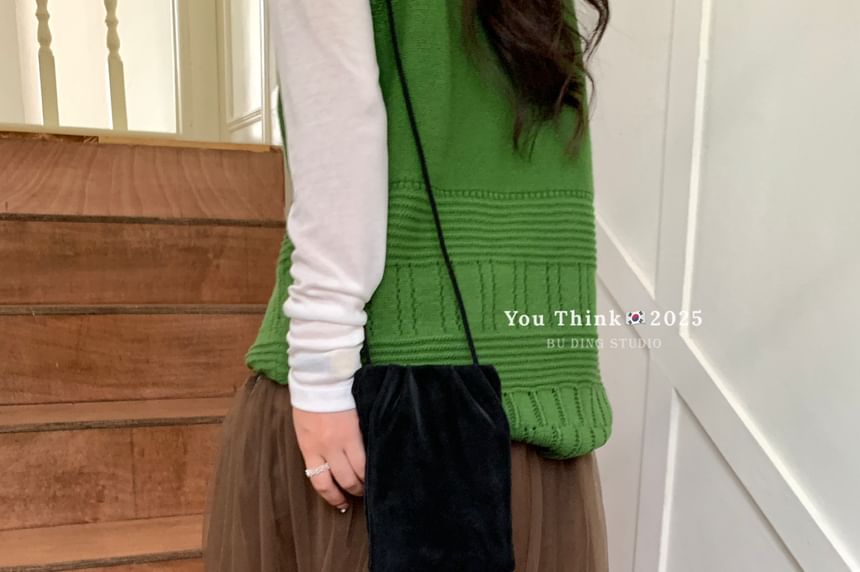 Mesh Bubble Knee-Length Skirt
