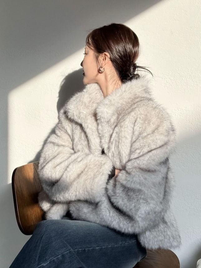 Stand Collar Fluffy Jacket