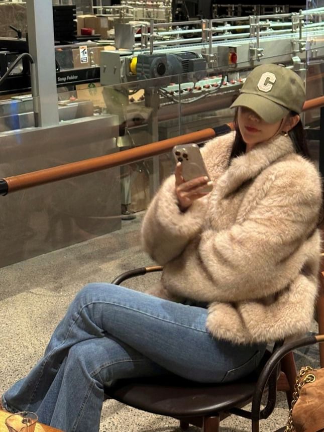 Stand Collar Fluffy Jacket