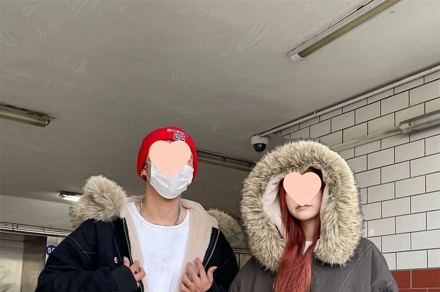 Fluffy Hooded Plain Bomber Jacket