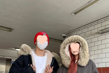 Fluffy Hooded Plain Bomber Jacket