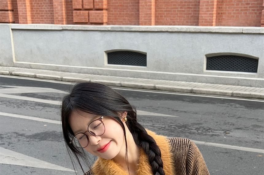 Furry Fur Zip-Up Cardigan