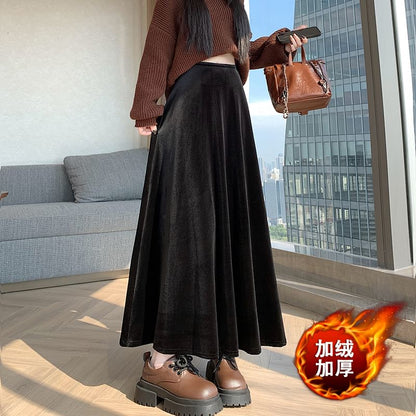 High Waist Maxi A-Line Skirt