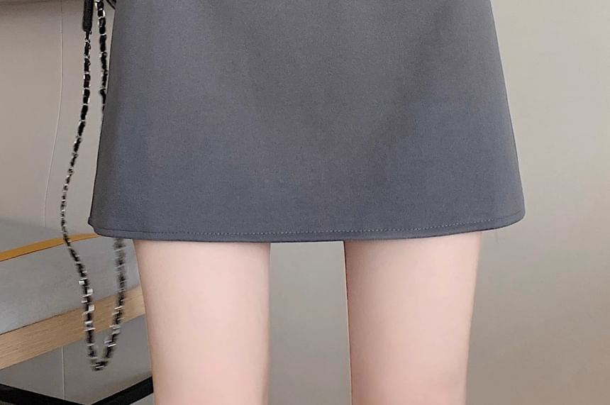 High Waist Mini A-Line Skirt