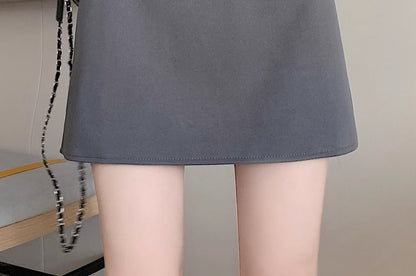 High Waist Mini A-Line Skirt