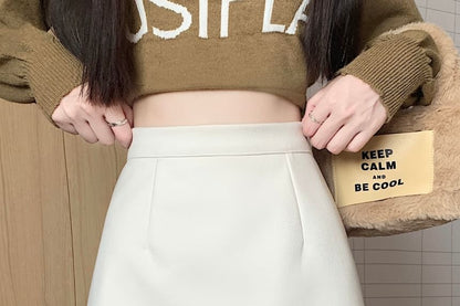 High Waist Mini A-Line Skirt