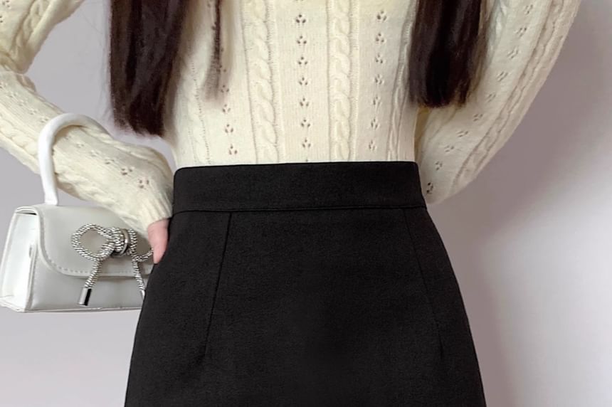 High Waist Mini A-Line Skirt