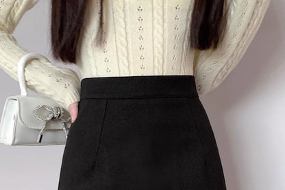 High Waist Mini A-Line Skirt